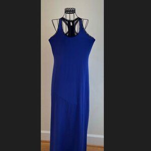 FABLETICS Blue and black Mesh Racerback Maxi Dress M